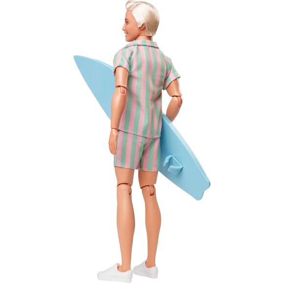 Barbie The Movie Ken Doll Wearing Pastel Striped Beach Matching Set 2023 New - Picture 10 of 10